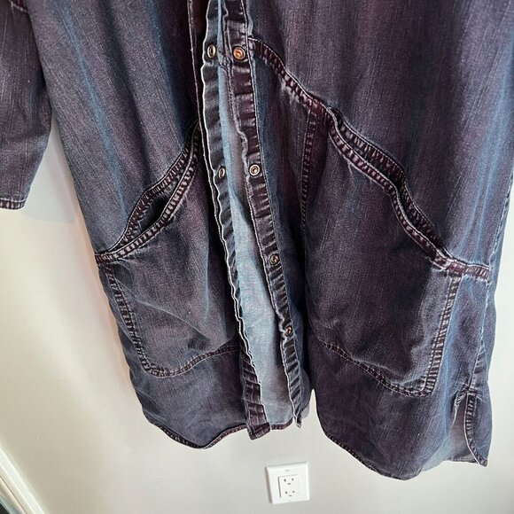 Gudrun Sjoden Womens Button Up Kimono Cape Round Neck Dress MEDIUM in Black - Picture 5 of 12